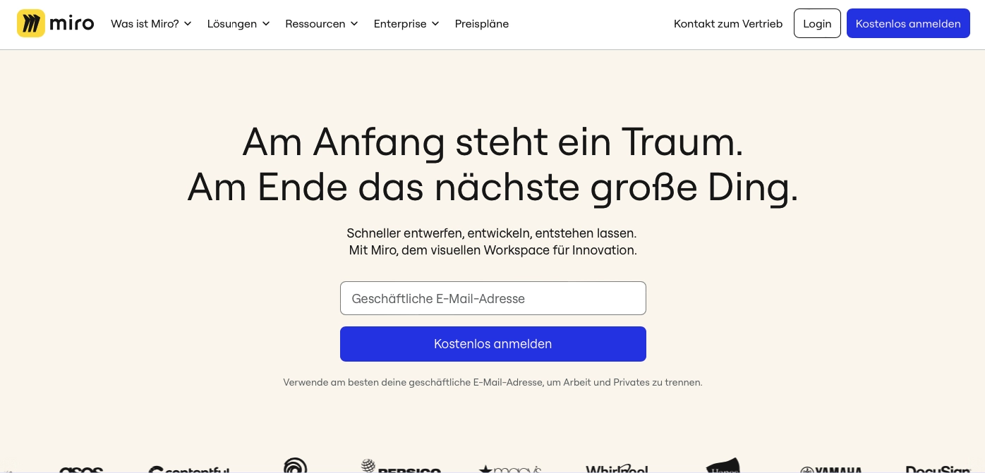 Kollaboration Tool Anbieter Miro