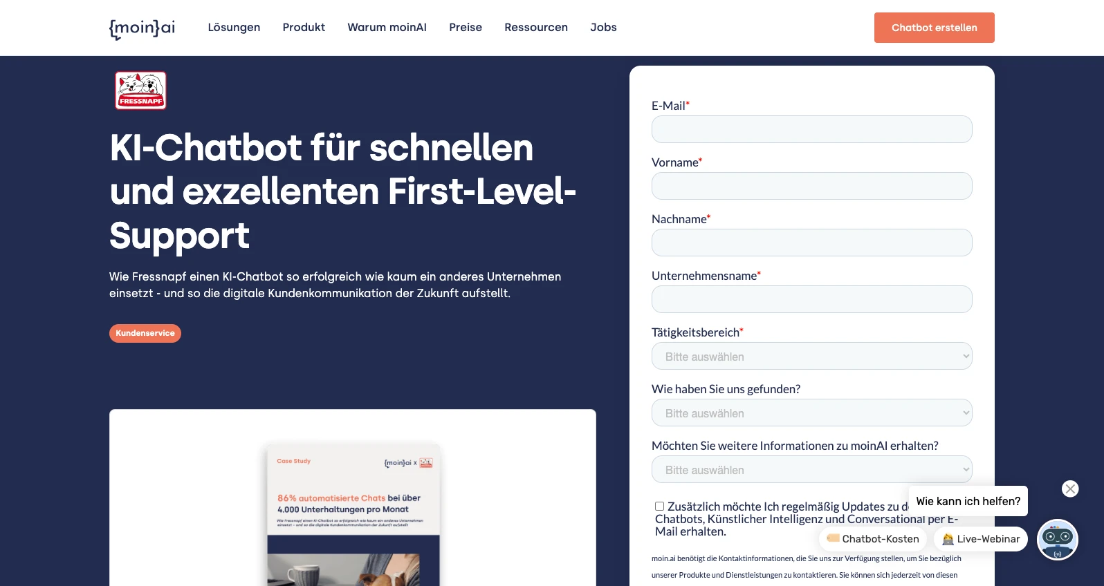 chatbot case study fressnapf moinAI