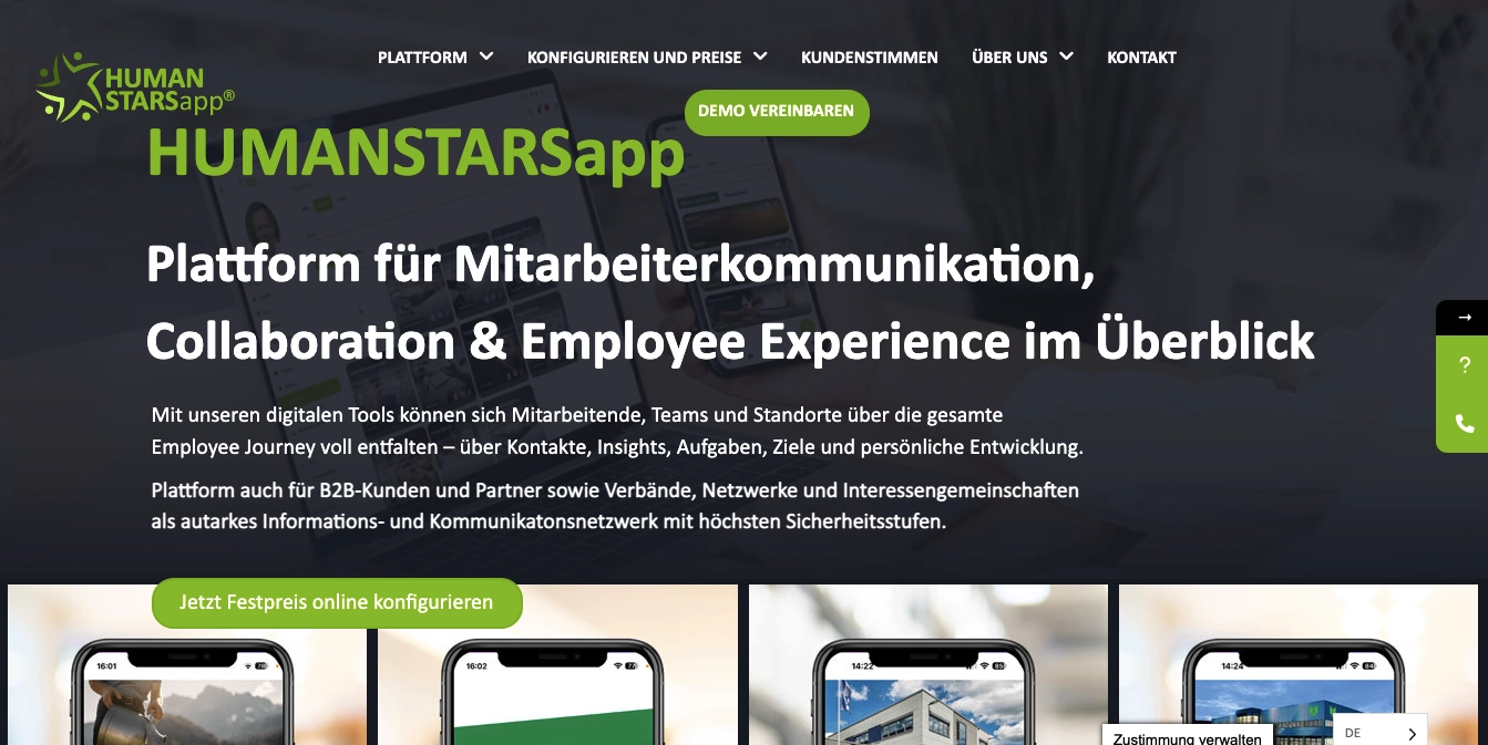 Mitarbeiter App Anbieter Humanstarsapp