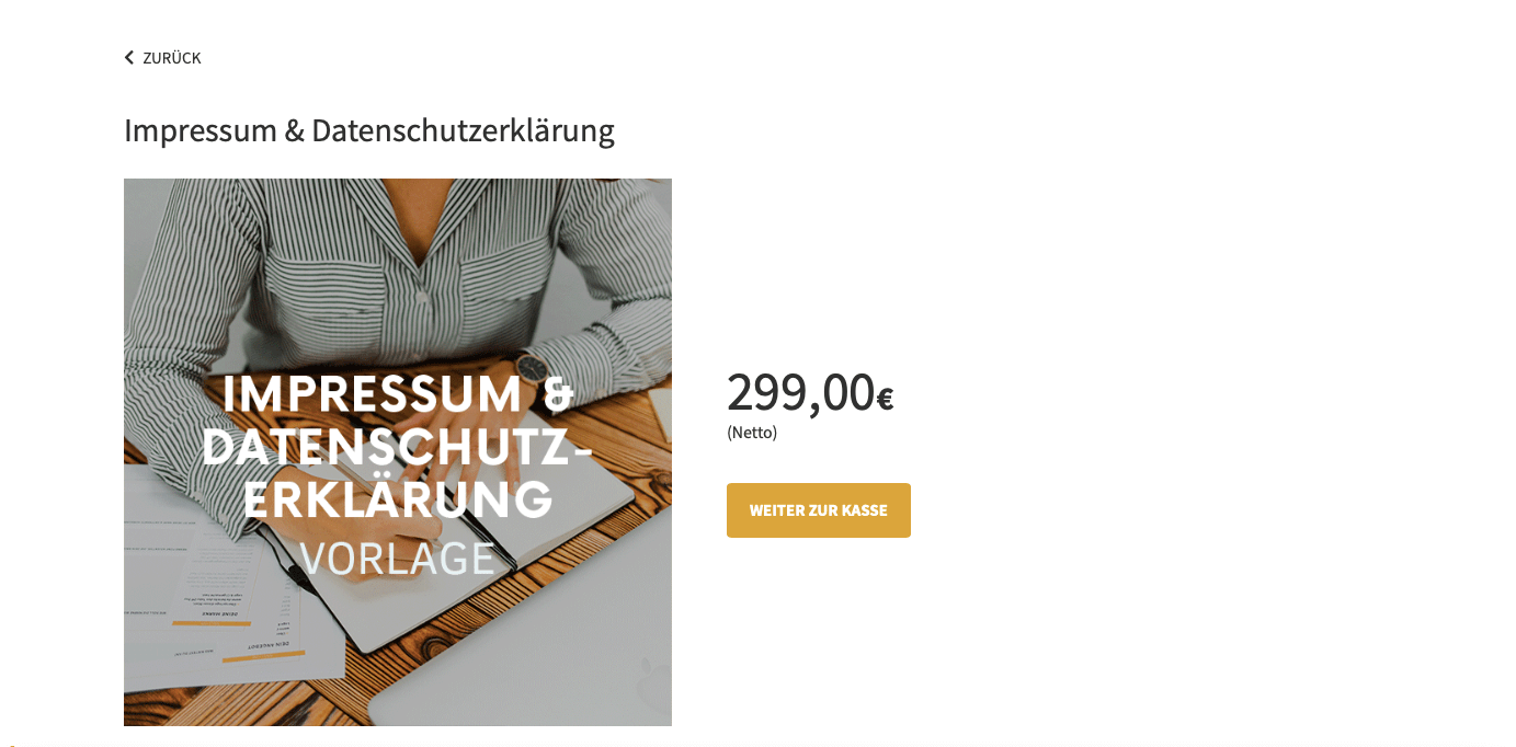 Digitale Produkte Ideen Screenshot Impressum