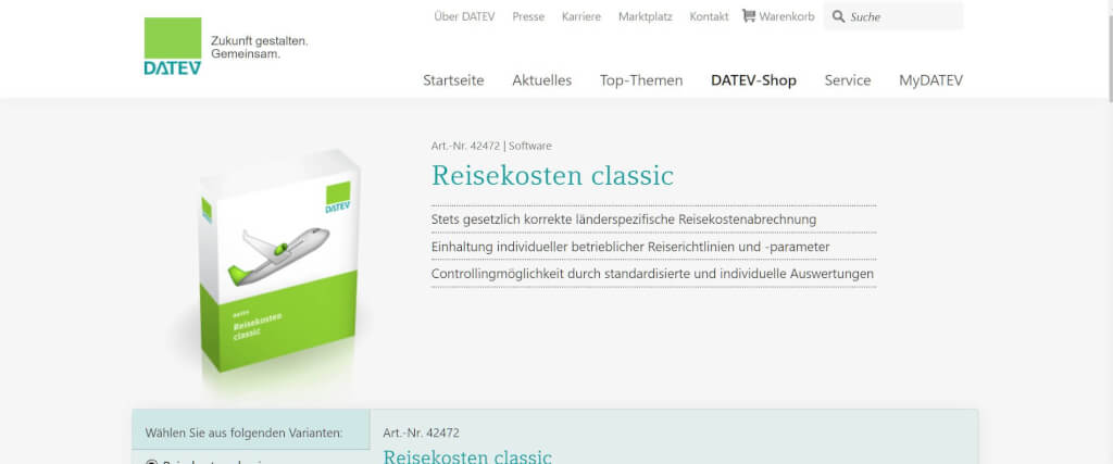 Reisekostenabrechnung digitalisieren Datev
