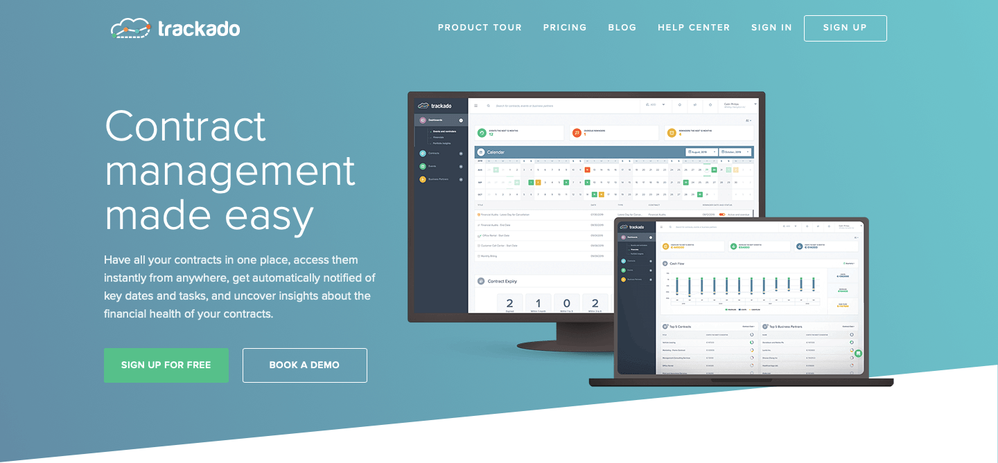 Digitales Vertragsmanagement Anbieter trackado