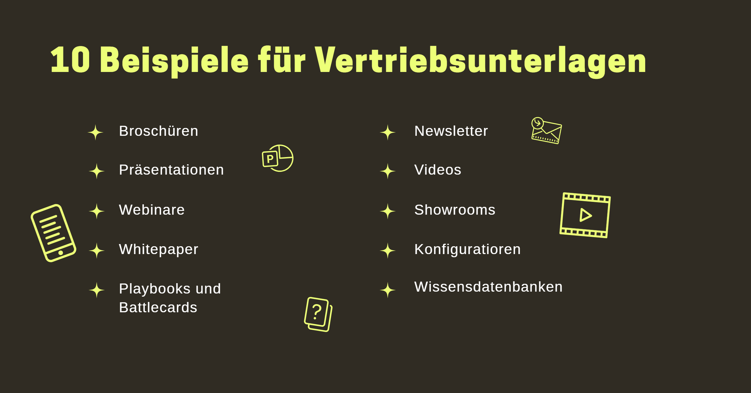 Vertriebsunterlagen Arten