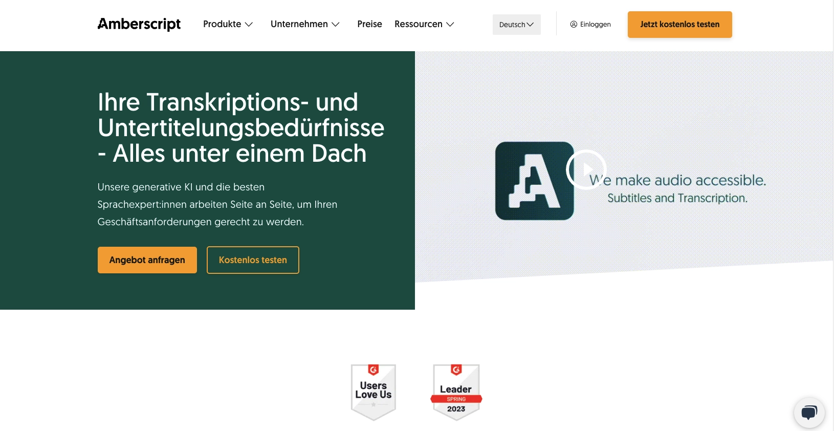 Transkription Software Anbieter Amberscript