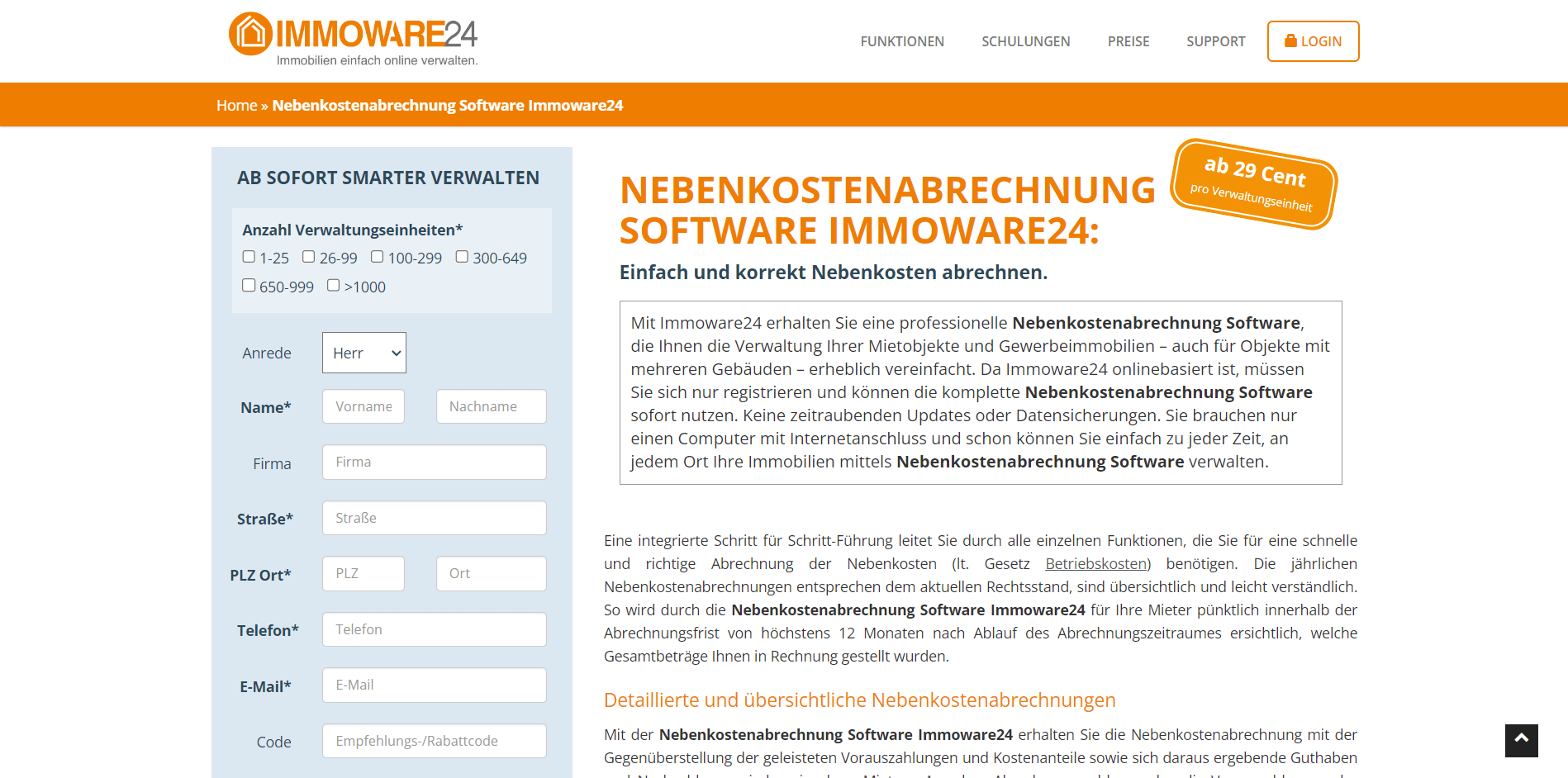 Digitale Nebenkostenabrechnung Immoware24
