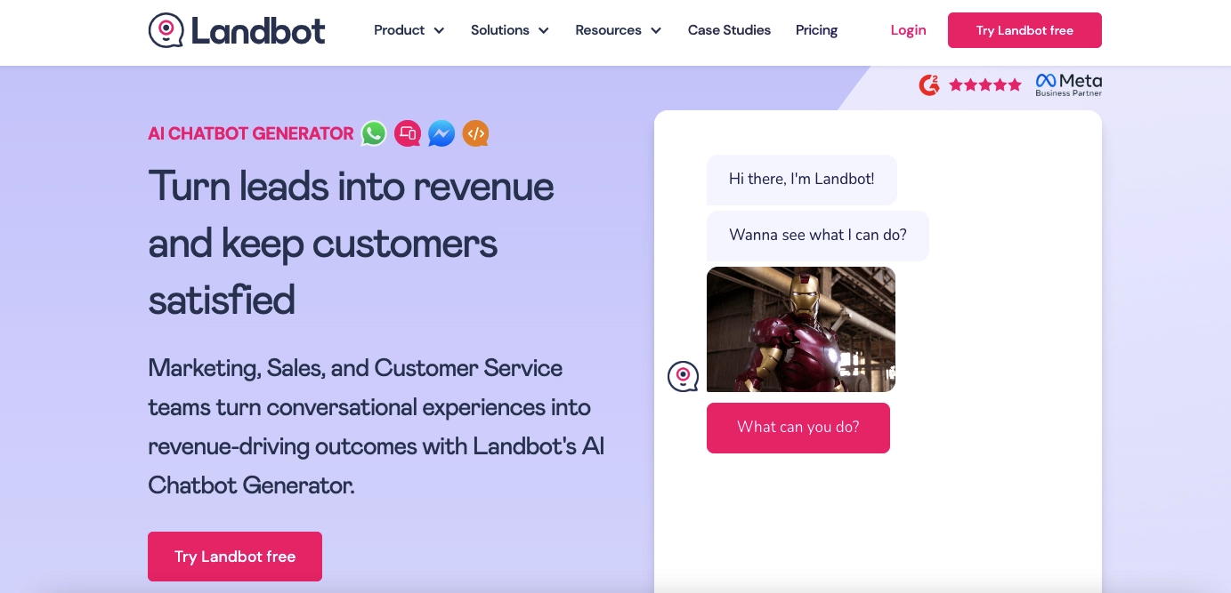 KI im Marketing Tool Landbot