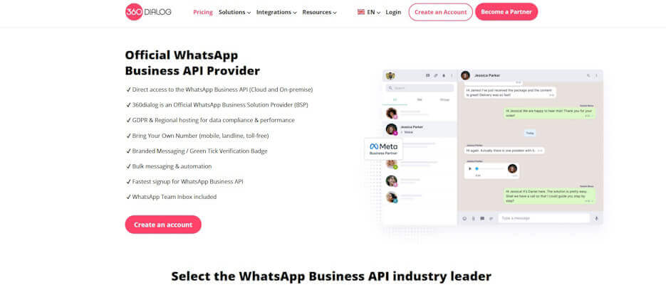 whatsapp business api 360dialog