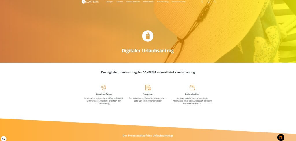 Digitaler Urlaubsantrag contenit