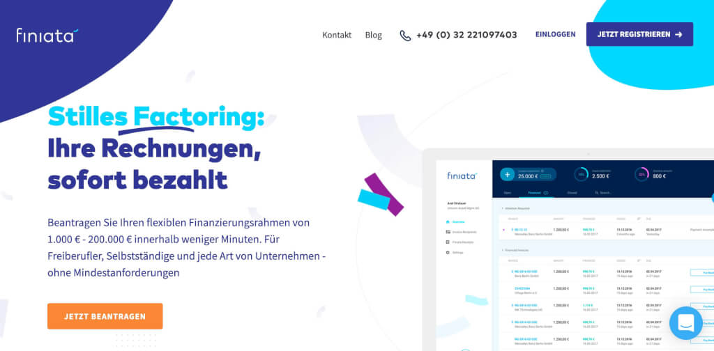 Factoring Rechnungsvorfinanzierung Finiata Startseite 1 