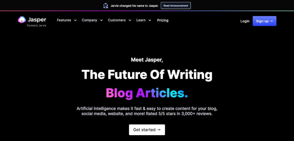 Jasper Formerly Jarvis 1 AI Writing Assistant 1