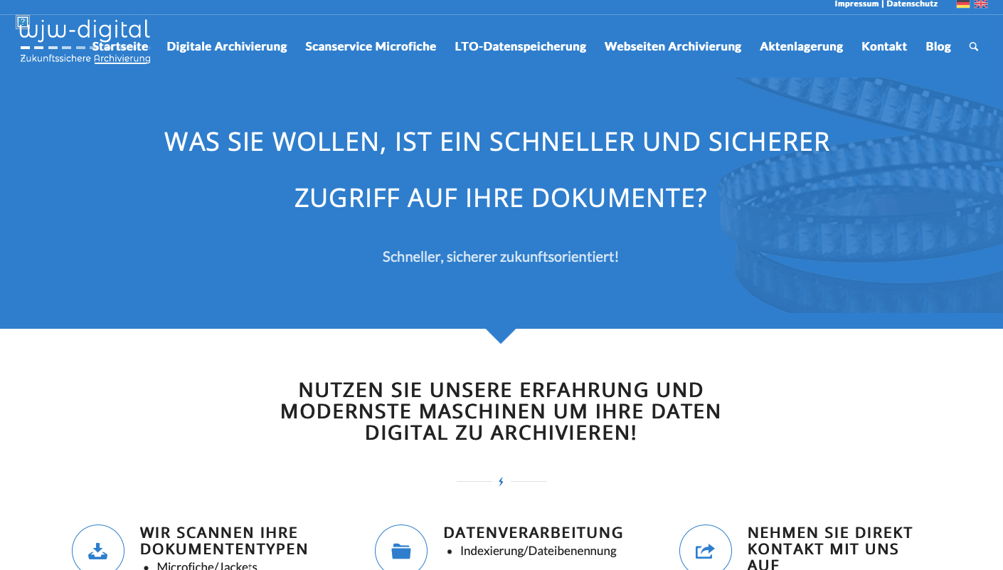 Bauakten scannen Anbieter WJW Digital