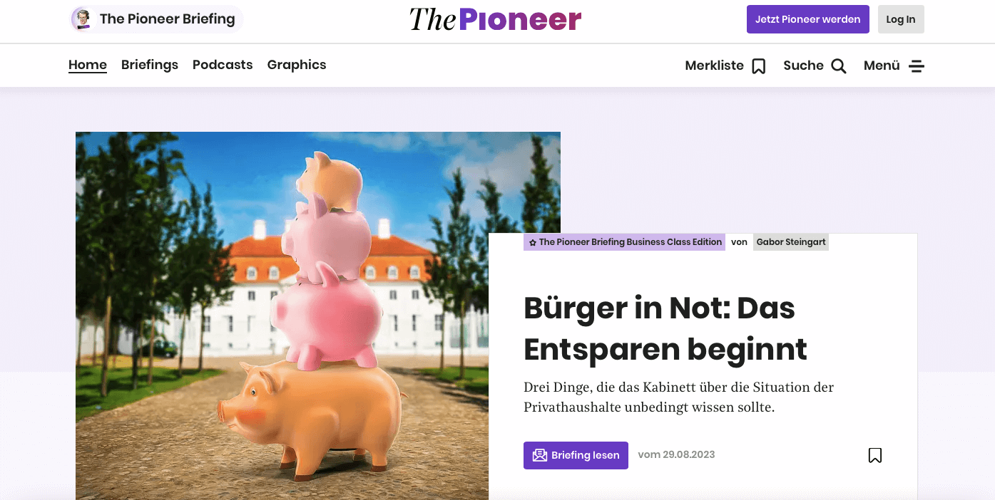 Digitale Produkte Ideen Screenshot The Pioneer