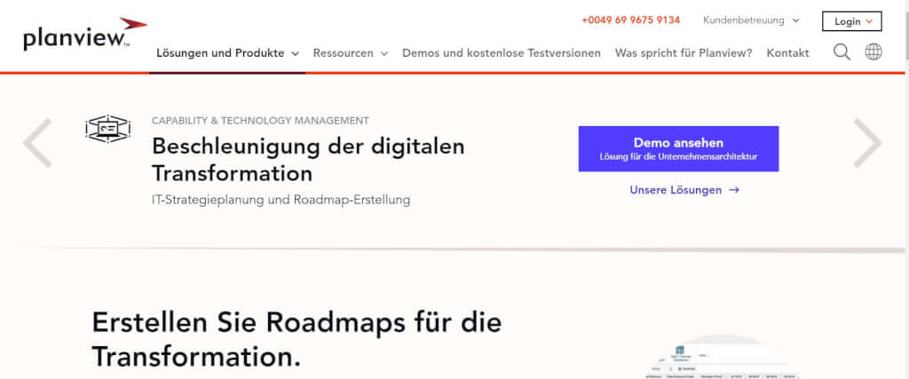 Digitale Roadmap Planview