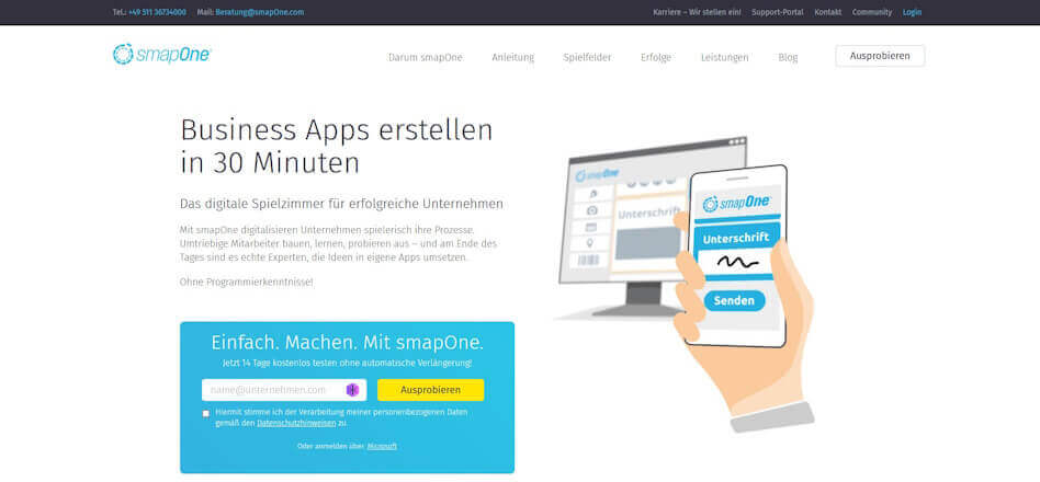 eigene app erstellen smapOne