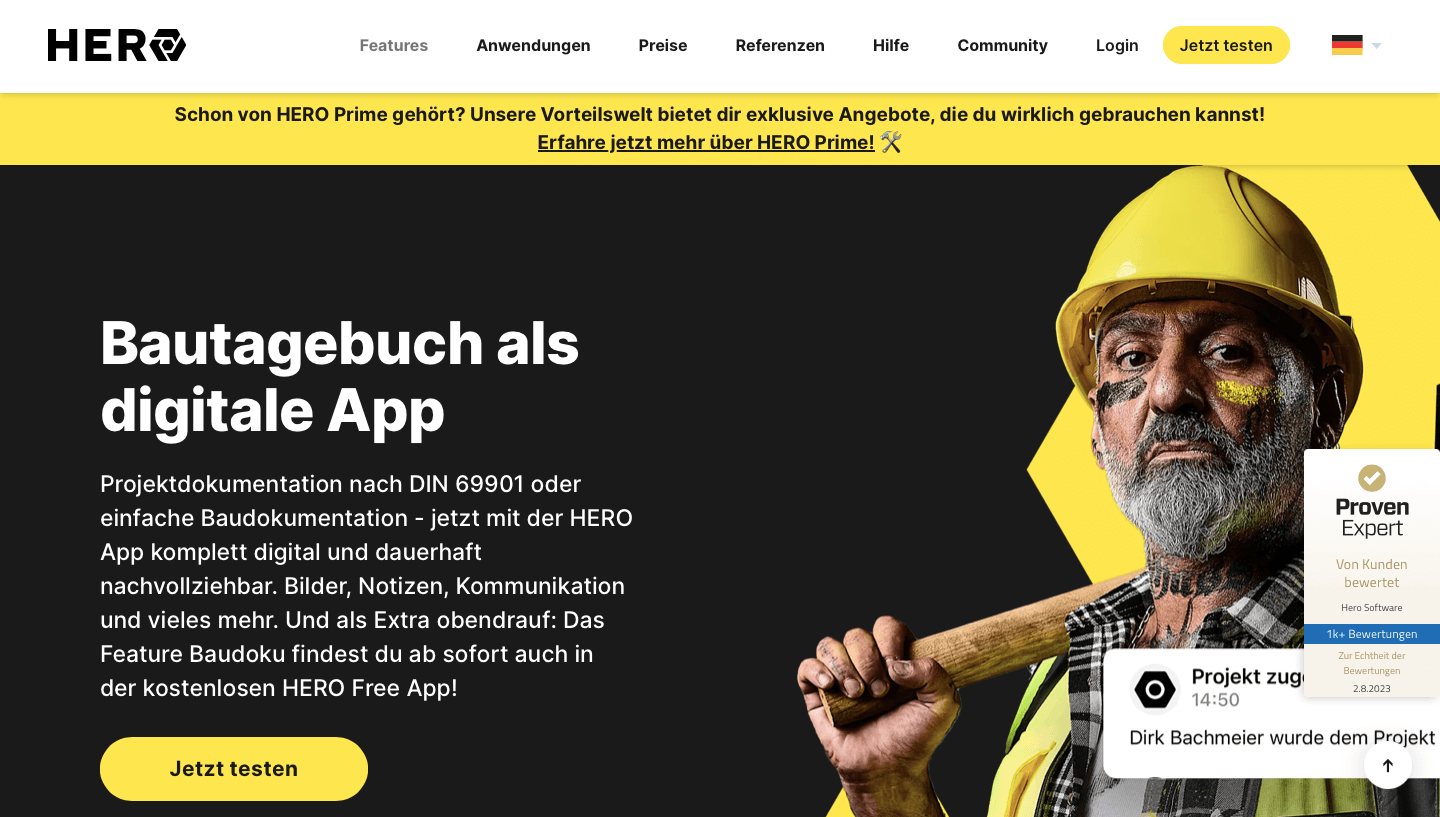 Baudokumentation Software Anbieter HERO