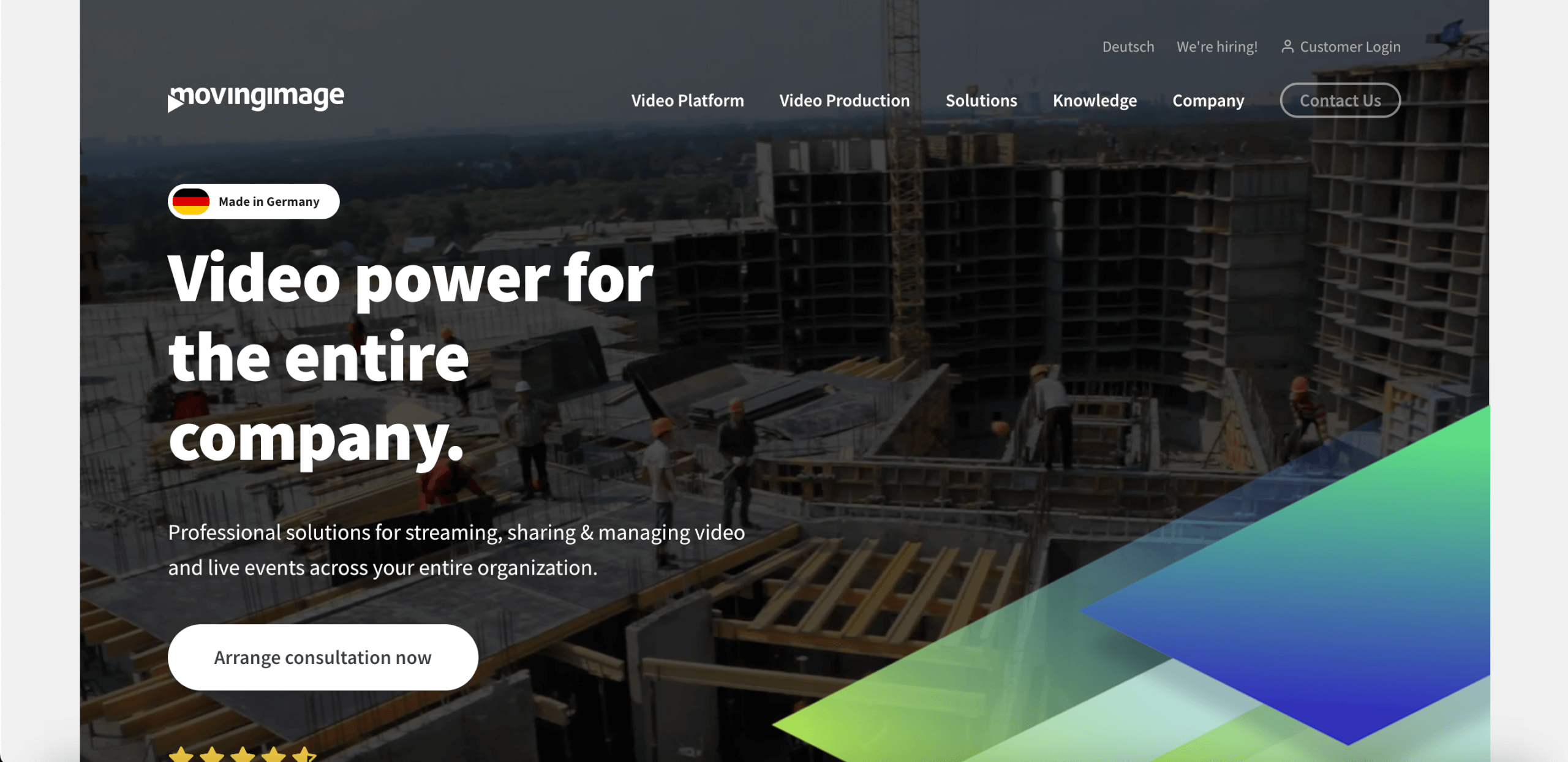 Corporate Video Plattform Anbieter movingimage