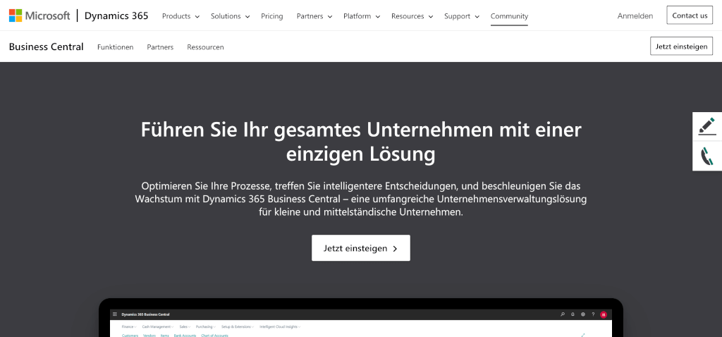 ERP Software Microsoft Dynamics 365 Business Central