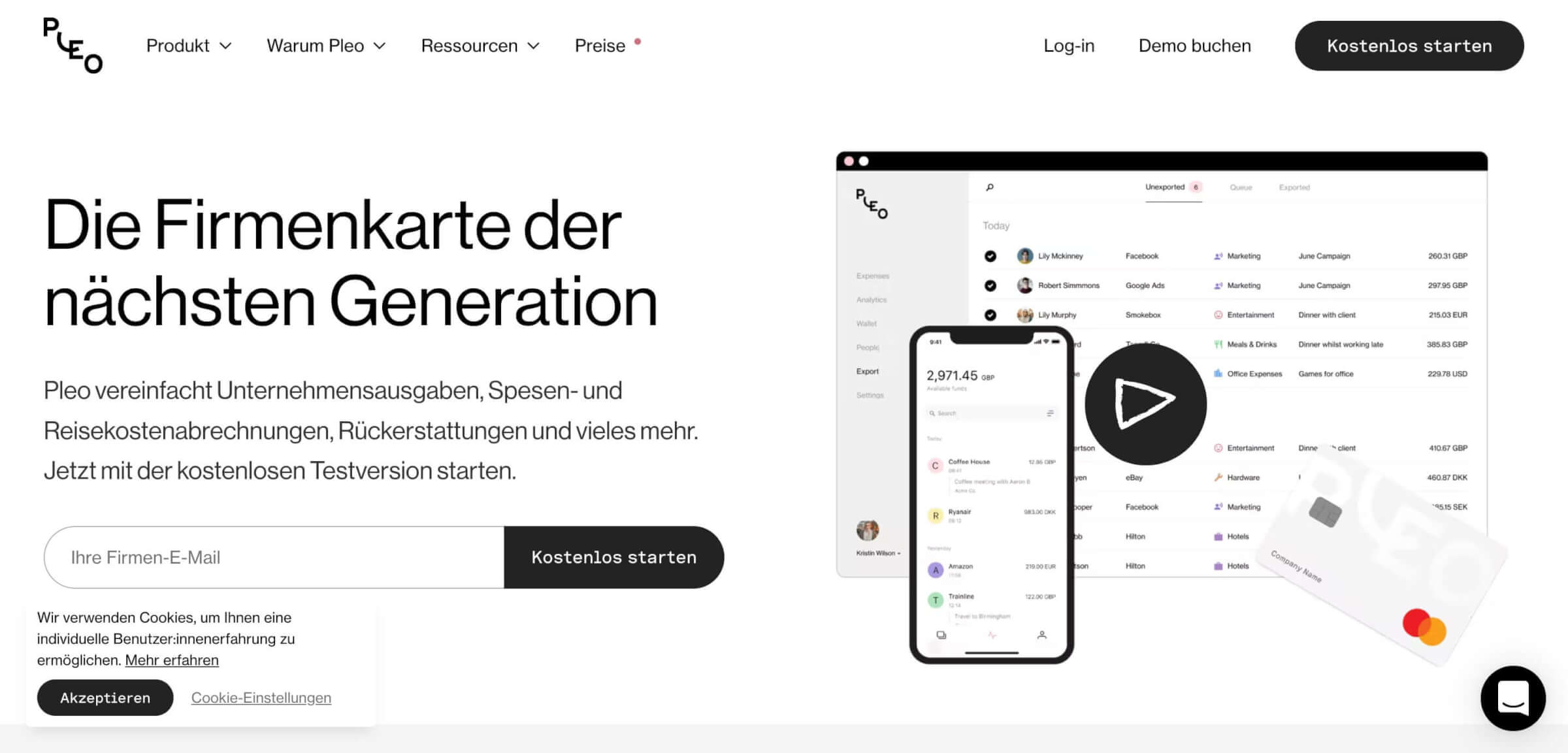 Smarte Firmenkarten fuer Ihr Unternehmen Pleo 1