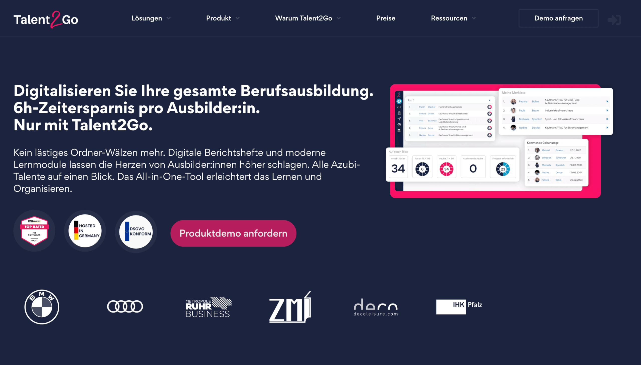 Ausbildungssoftware Die 1 Ausbildungsmanagement Software Talent2Go