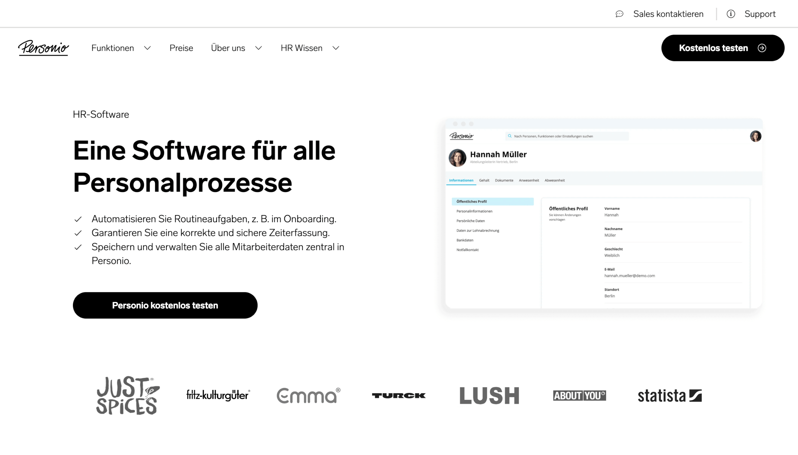 Digitale Personalakte HR Software Personio die Nr 1 fuer kleine und mittlere Unternehmen