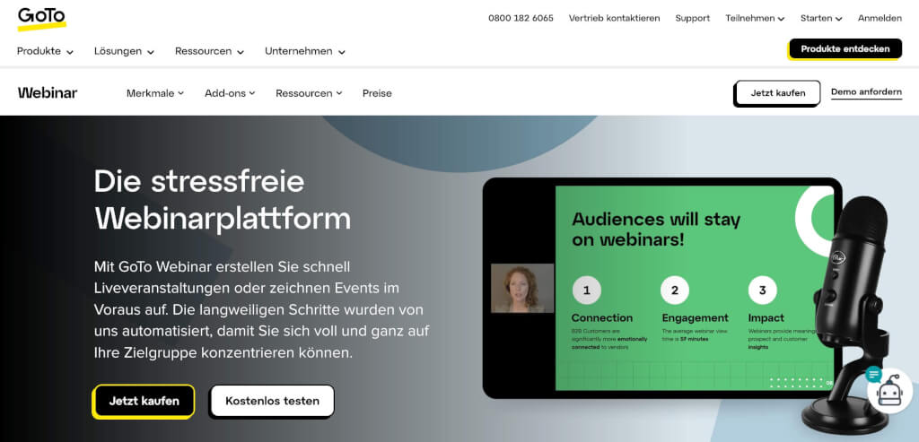 Webinarsoftware und Konferenzplattform GoTo Webinar