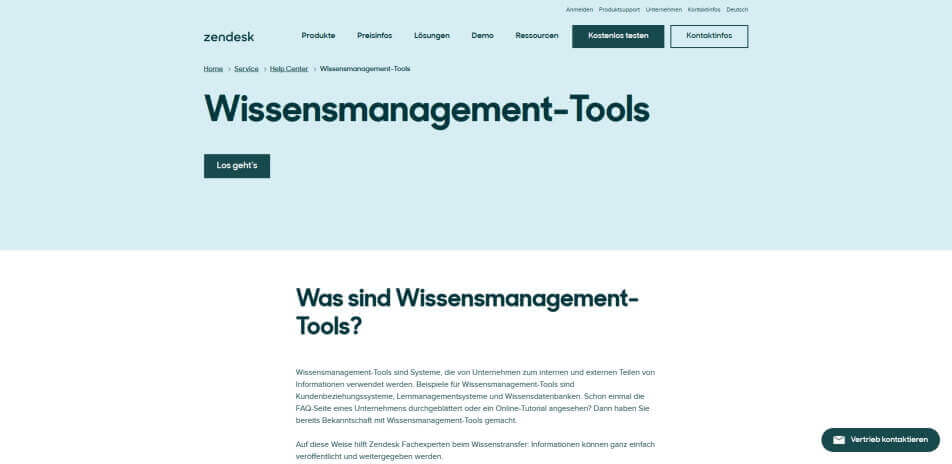 wissensmanagement tools uebersicht Zendesk