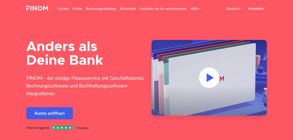 FINOM der schnellste und einfachste Online Geschaeftsbanking fuer KMU Freiberufler und Selbstaendige in Europa Digital Affin 1