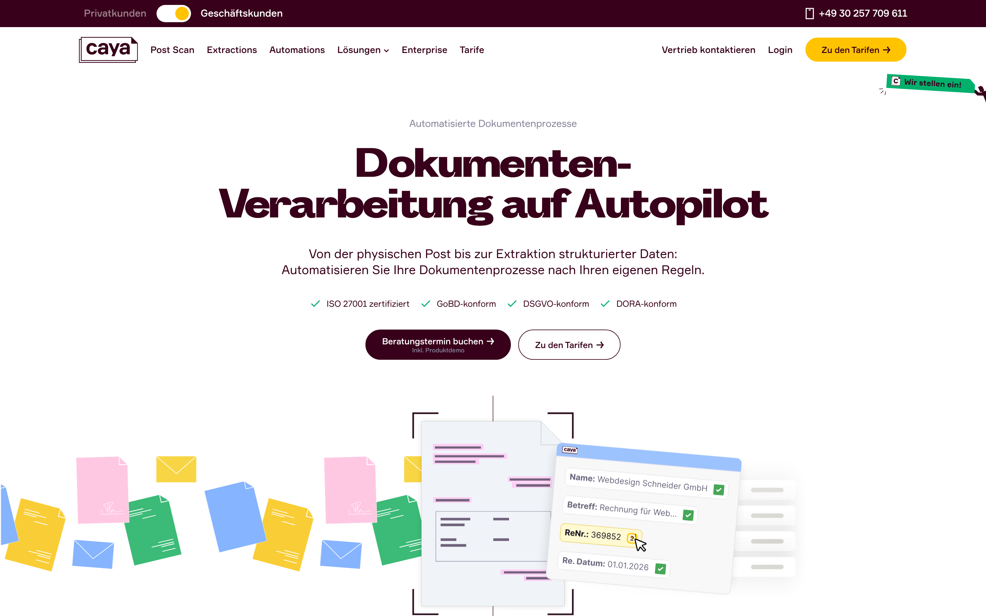 caya homepage screenshot