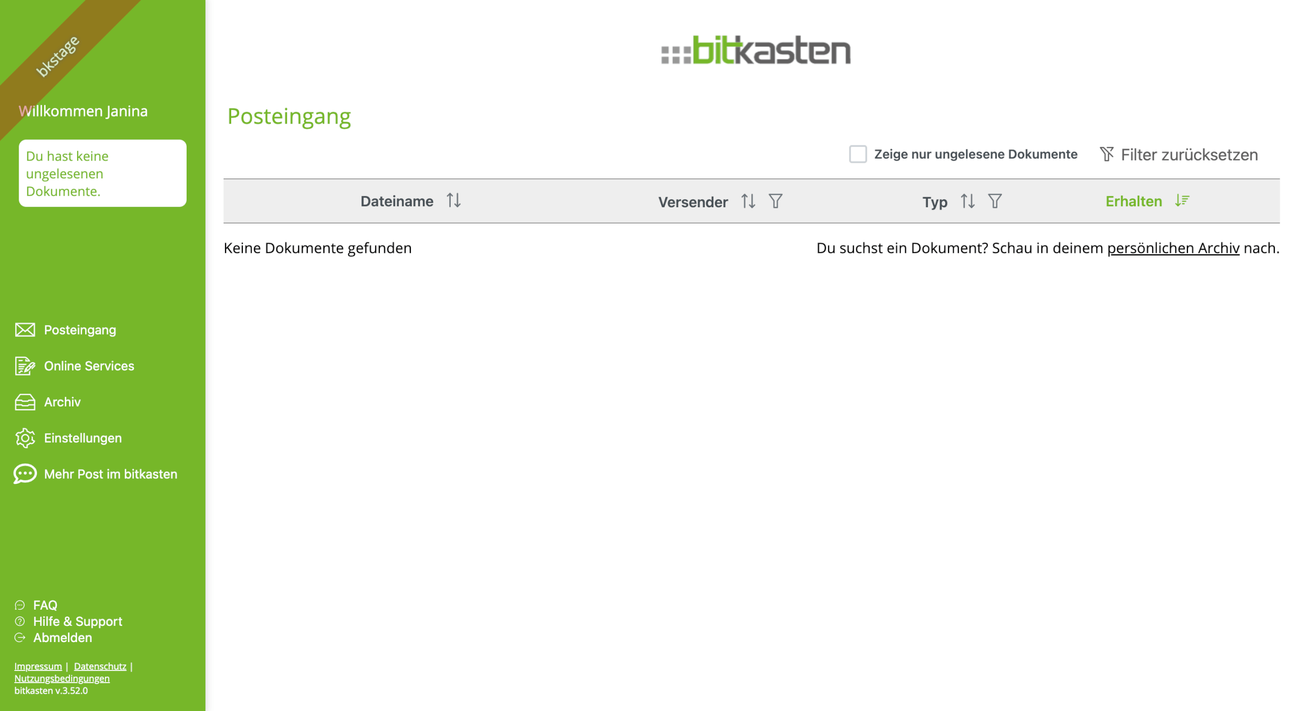 bitkasten Posteingang