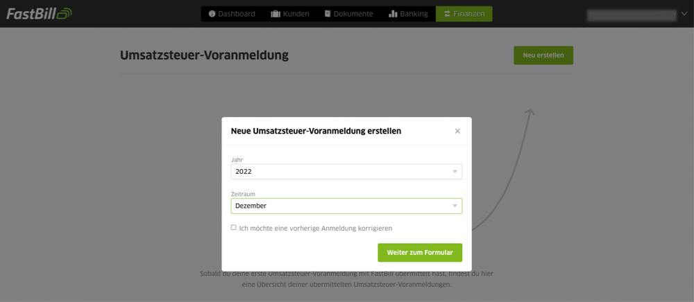 fastbill ustvoranmeldung