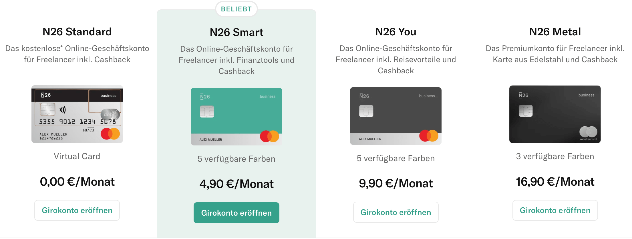 N26 Geschaeftskonten