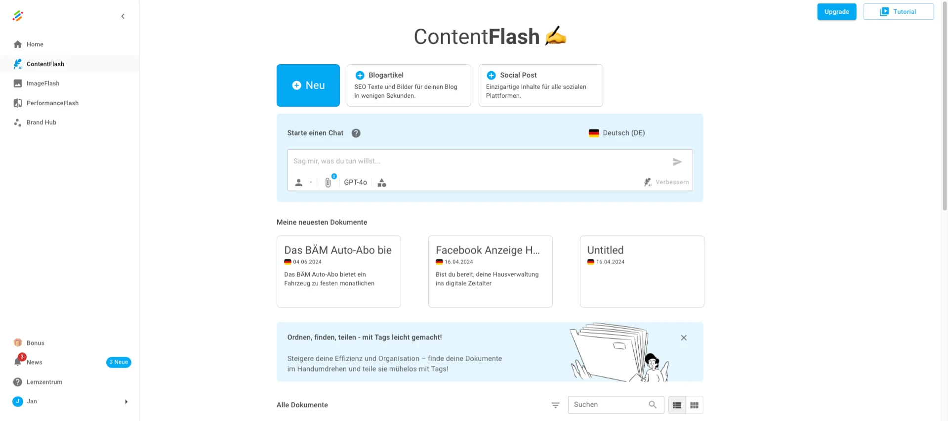 ContentFlash von neuroflash nutzen