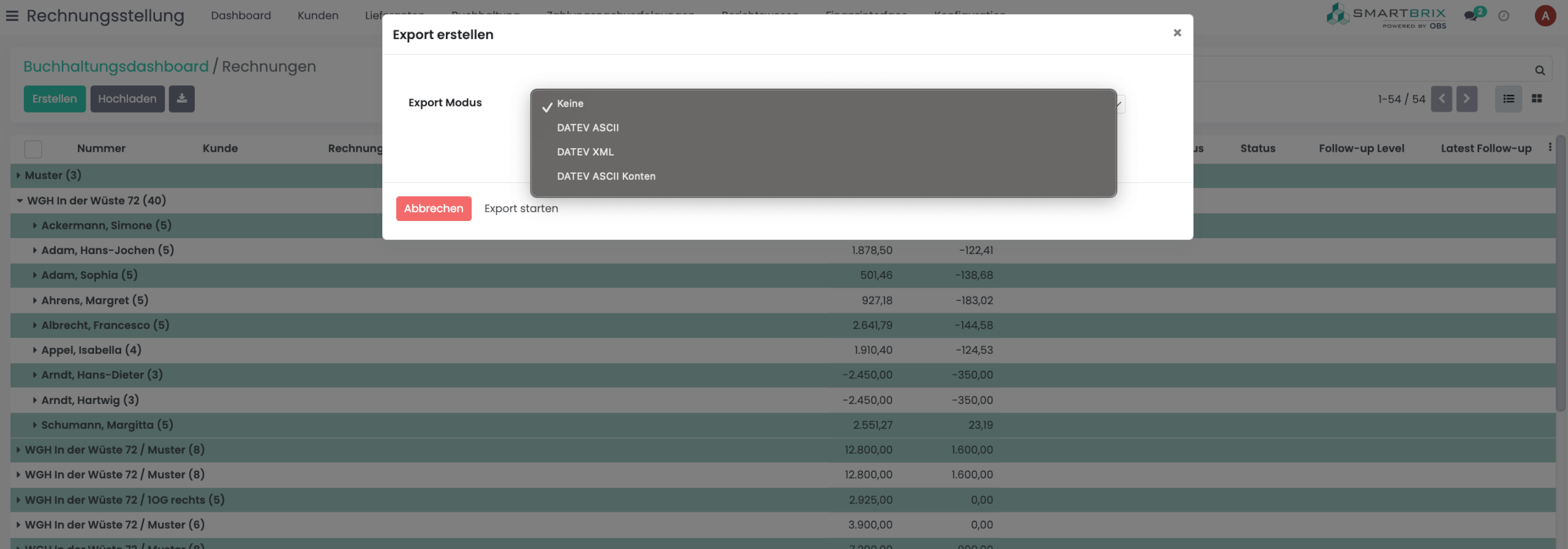 Finanzen DATEV Export