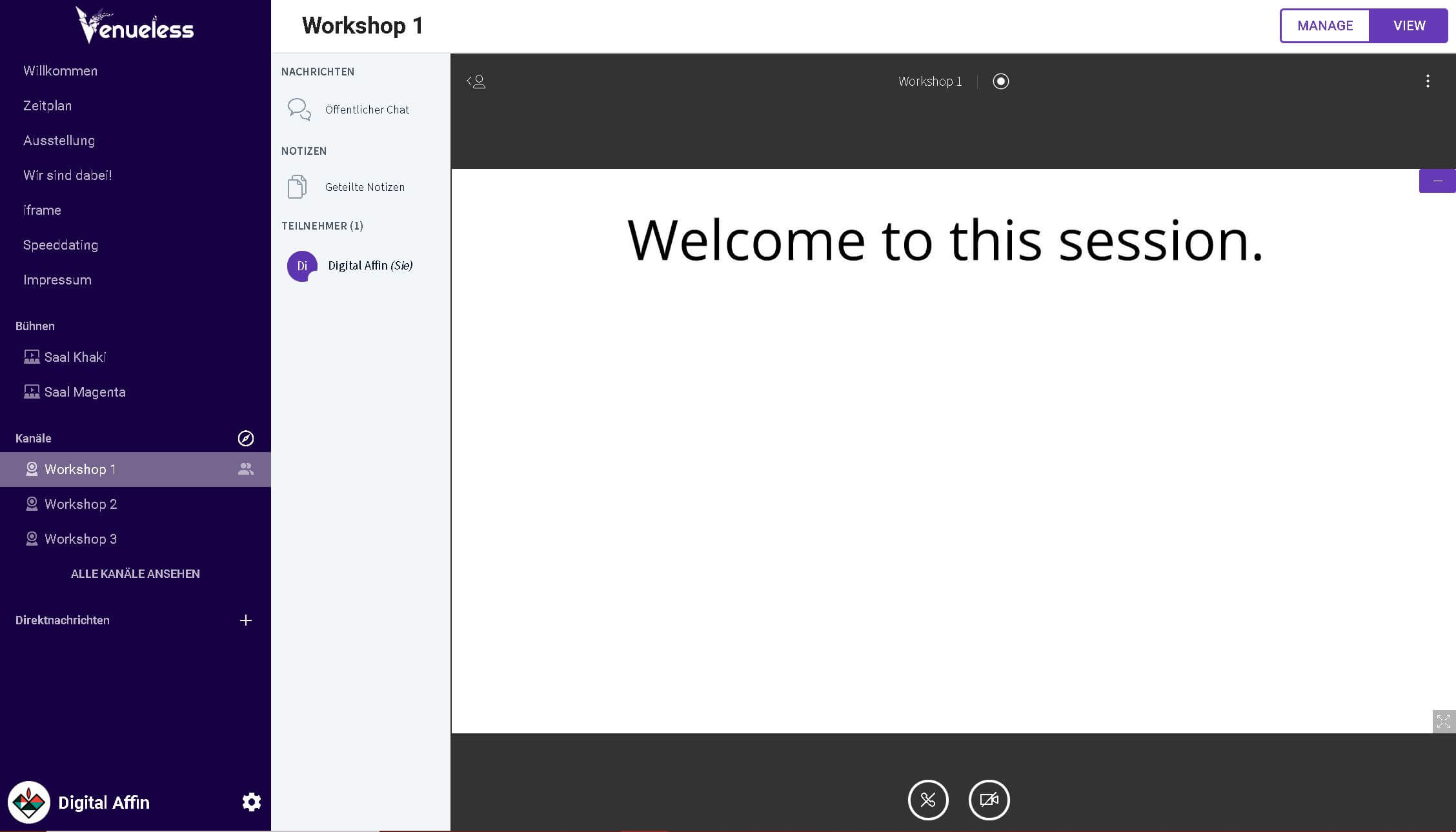 Venueless Workshop