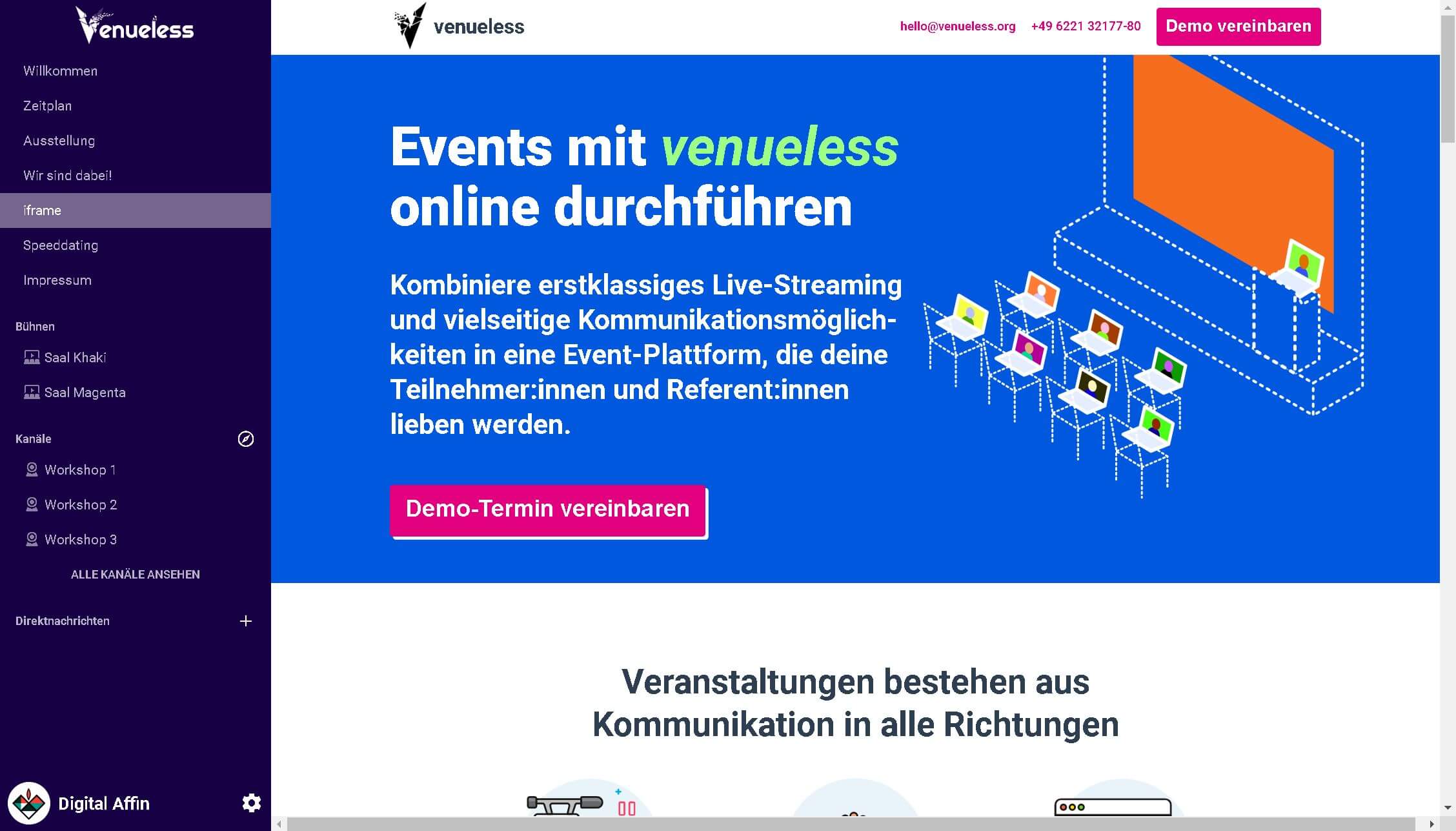 Venueless iframe